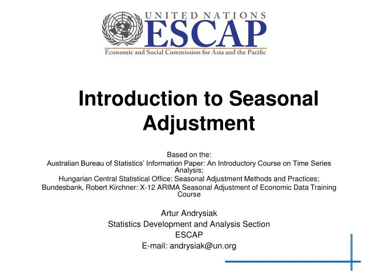 introduction to seasonal adjustment
