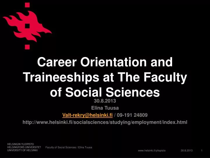 career orientation and traineeships at the faculty of social sciences