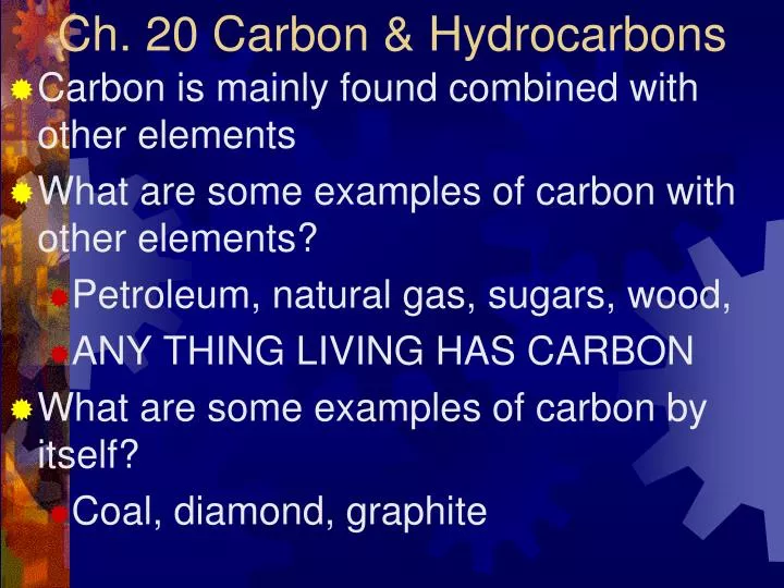 ch 20 carbon hydrocarbons