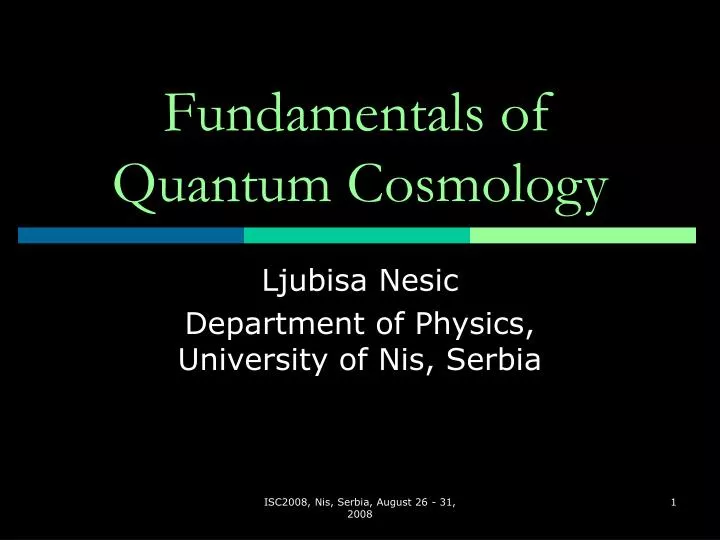 fundamentals of quantum cosmology
