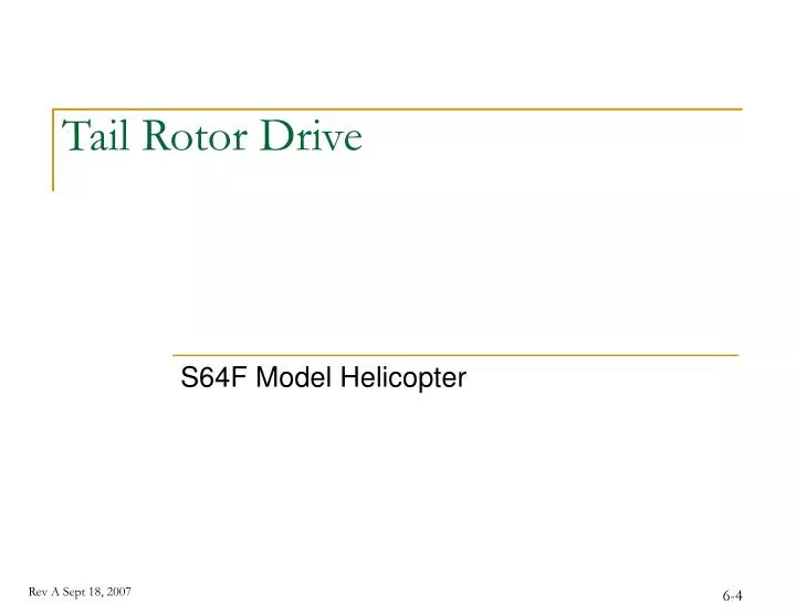 tail rotor drive
