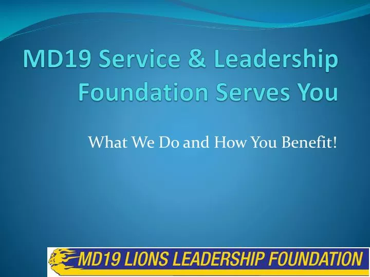 md19 service leadership foundation serves you