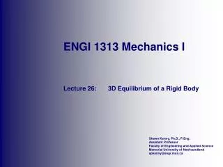 ENGI 1313 Mechanics I