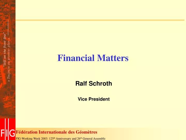 financial matters