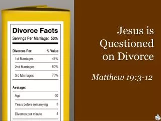 Jesus is Questioned on Divorce