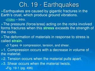 Ch. 19 - Earthquakes