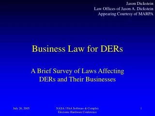 Business Law for DERs
