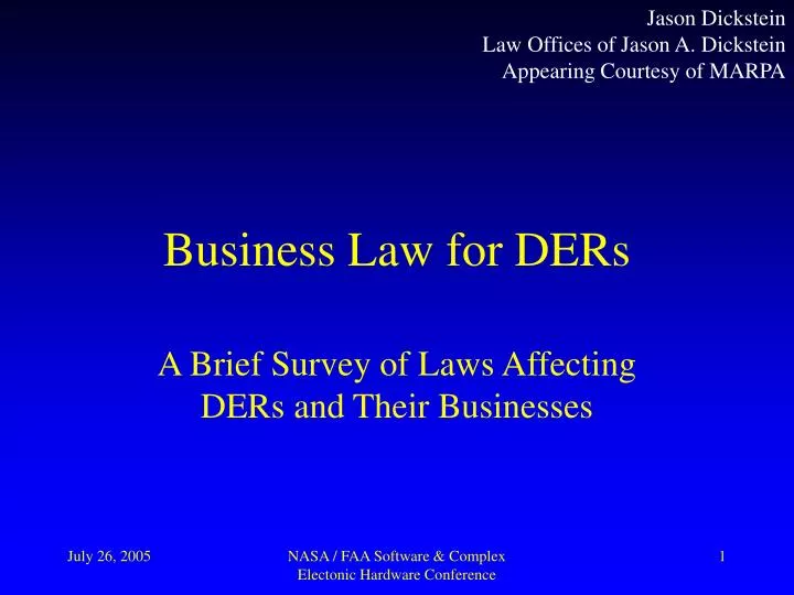 business law for ders