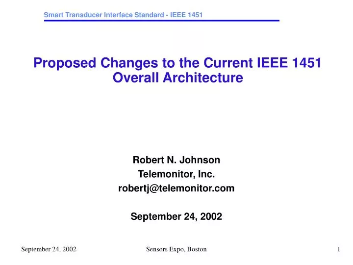 proposed changes to the current ieee 1451 overall architecture