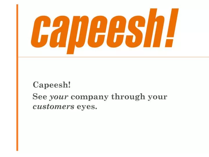 capeesh see your company through your customers eyes