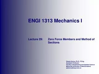 ENGI 1313 Mechanics I