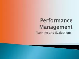 Performance Management