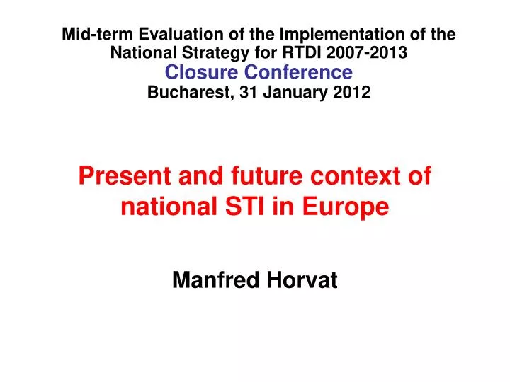 present and future context of national sti in europe
