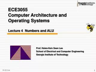 ECE3055 Computer Architecture and Operating Systems Lecture 4 Numbers and ALU