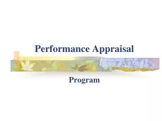 Performance Appraisal