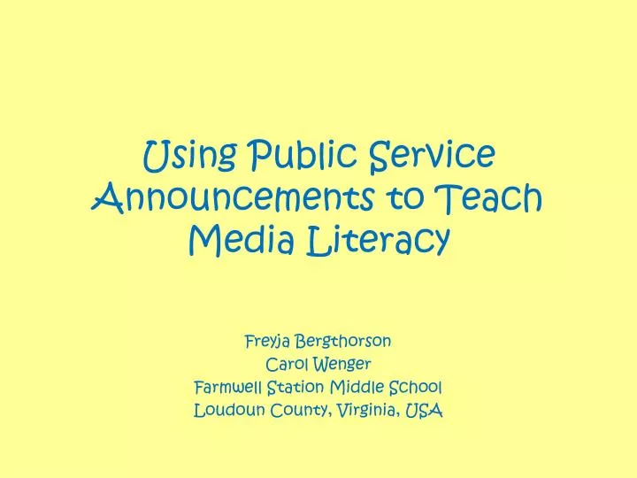using public service announcements to teach media literacy