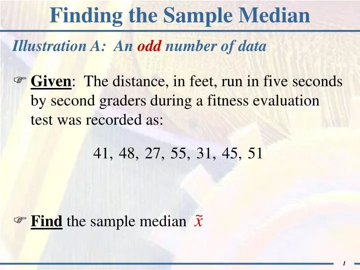 finding the sample median