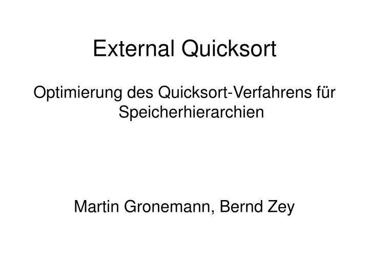 external quicksort