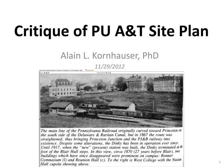 critique of pu a t site plan