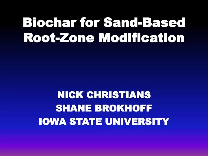 biochar for sand based root zone modification