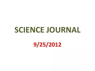 SCIENCE JOURNAL