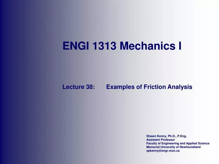 engi 1313 mechanics i