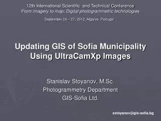 Updating GIS of Sofia Municipality Using UltraCamXp Images