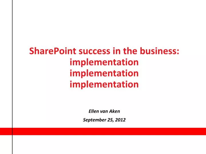 sharepoint success in the business implementation implementation implementation