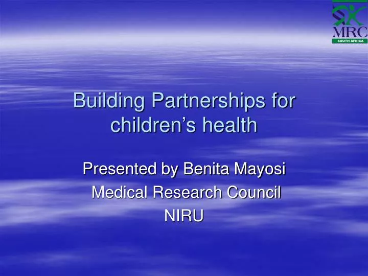 building partnerships for children s health