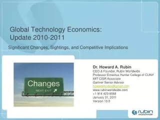Global Technology Economics: Update 2010-2011