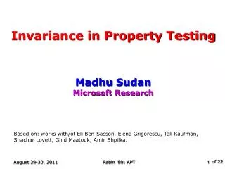 Invariance in Property Testing