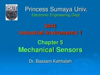 3441 Industrial Instruments 1 Chapter 5 Mechanical Sensors