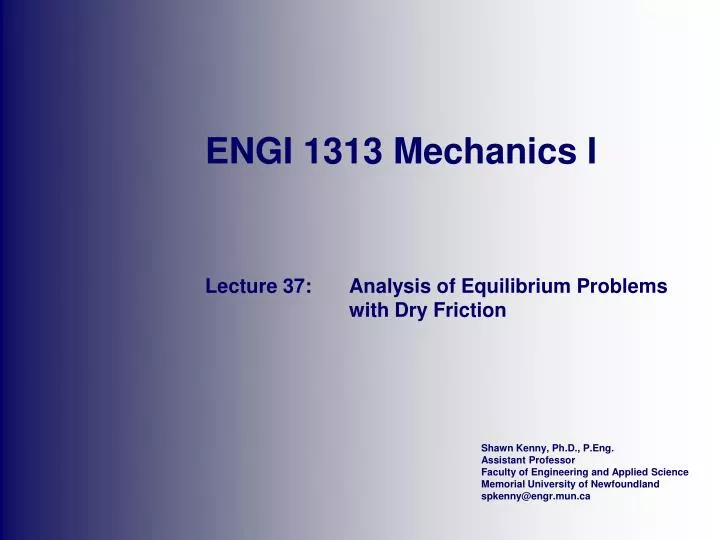 engi 1313 mechanics i