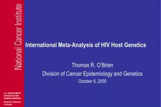 International Meta-Analysis of HIV Host Genetics