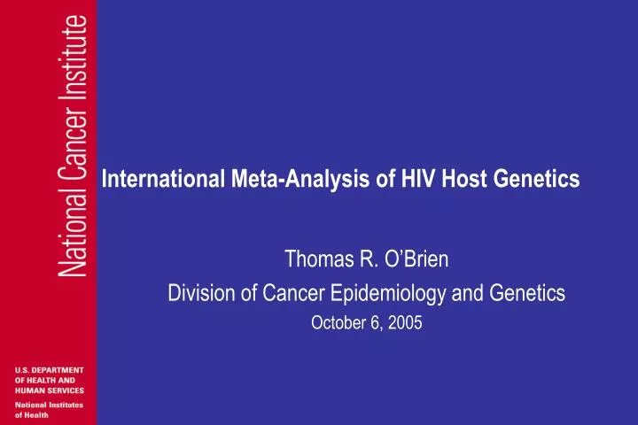 international meta analysis of hiv host genetics