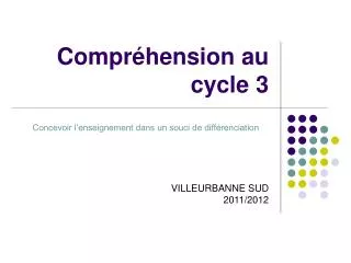 compr hension au cycle 3