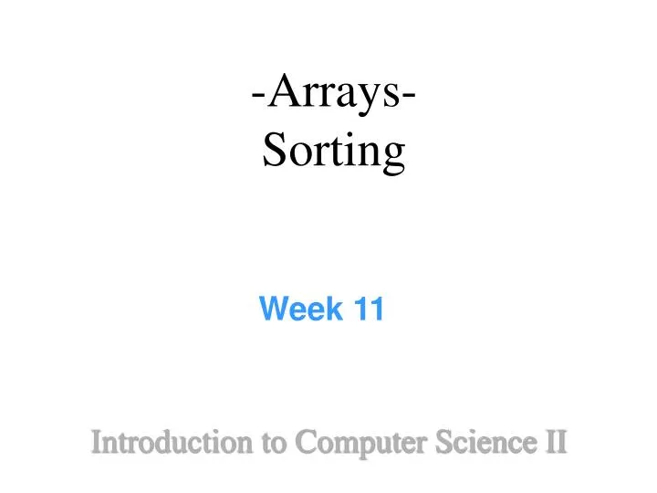arrays sorting