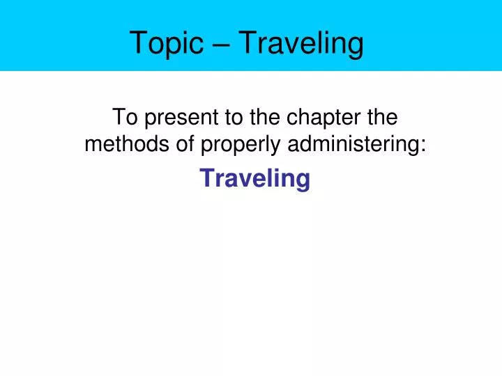topic traveling