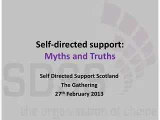 Self-directed support: Myths and Truths