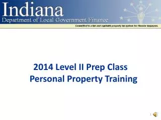 2014 Level II Prep Class Personal Property Training