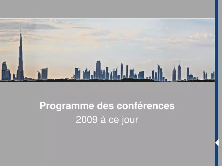 programme des conf rences