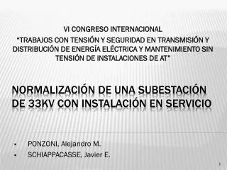 normalizaci n de una subestaci n de 33kv con instalaci n en servicio