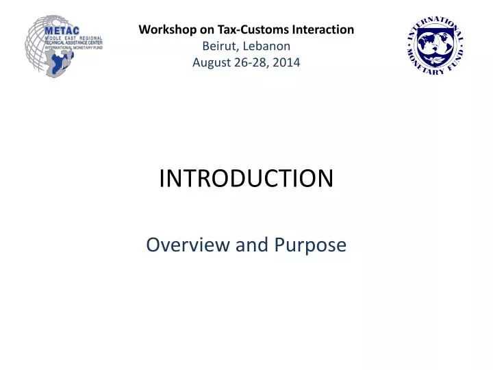 workshop on tax customs interaction beirut lebanon august 26 28 2014