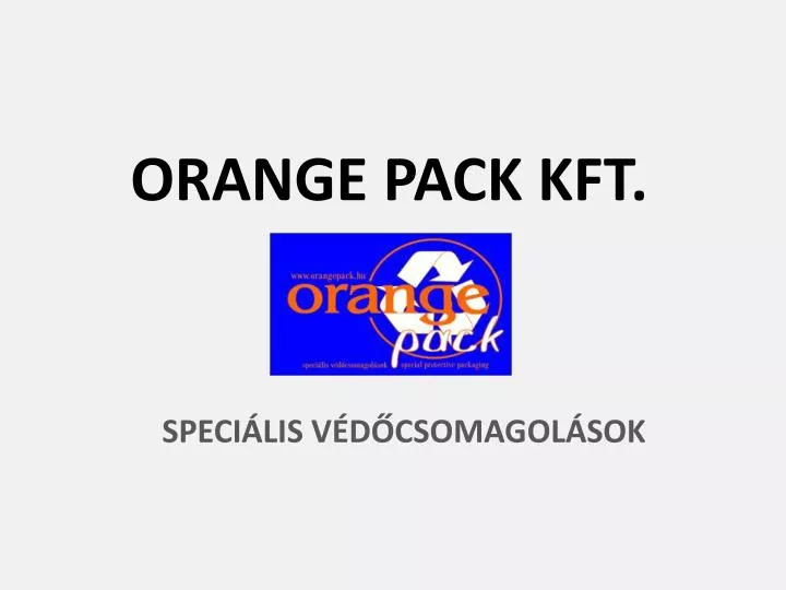 orange pack kft