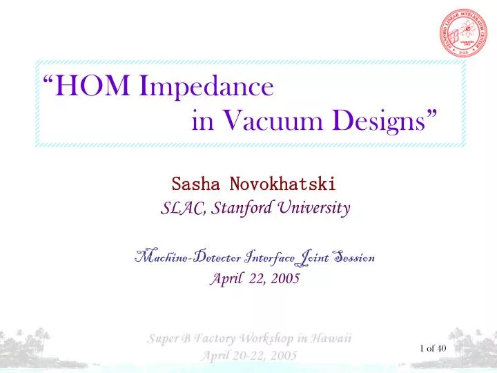 hom impedance in vacuum designs