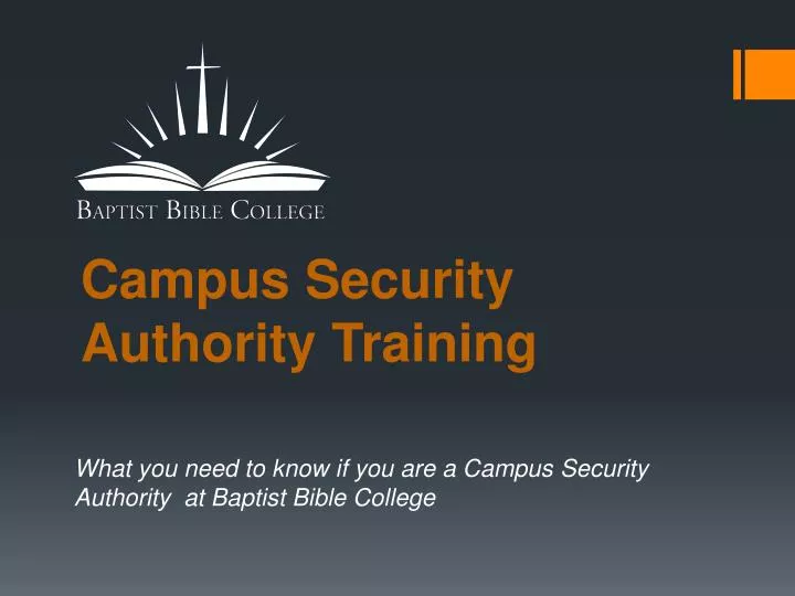 campus security authority training