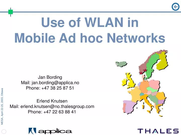 use of wlan in mobile ad hoc networks