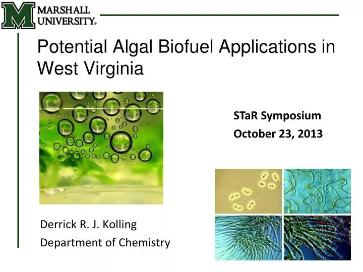 potential algal biofuel applications in west virginia