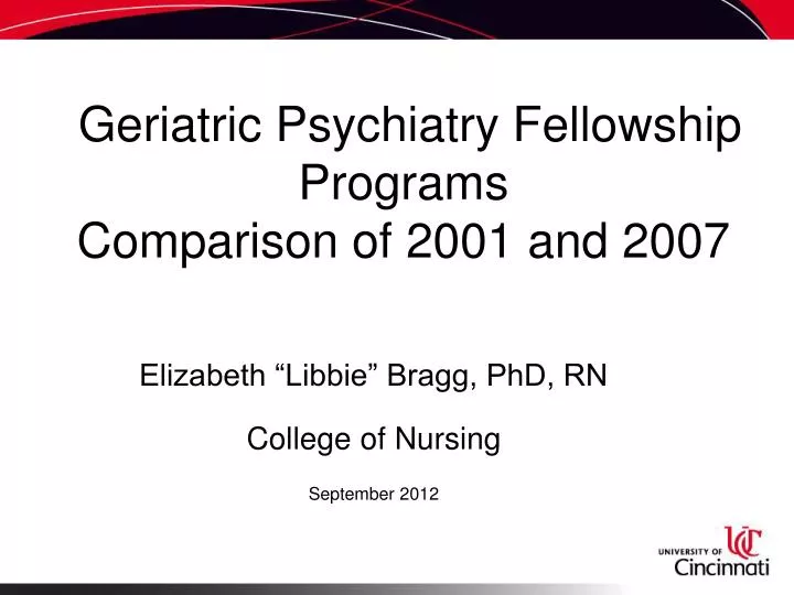 geriatric psychiatry fellowship programs comparison of 2001 and 2007
