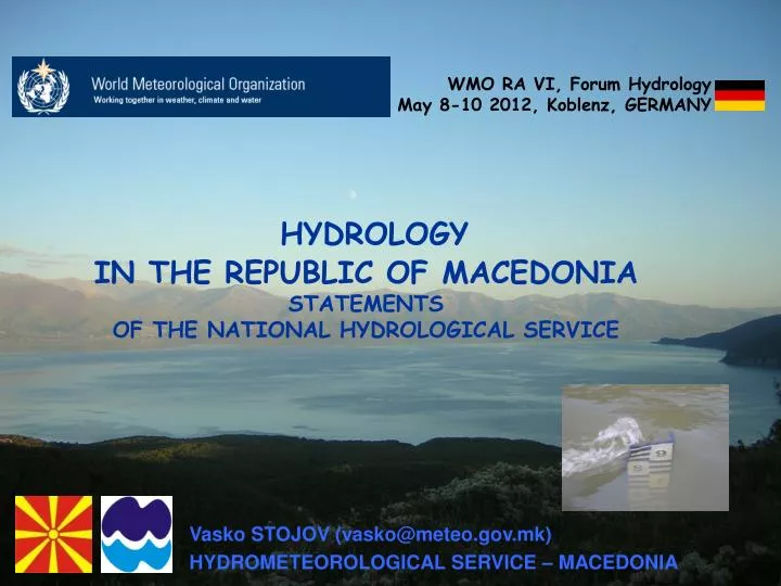 hydrology in the republic of macedonia statements of the national hydrological service